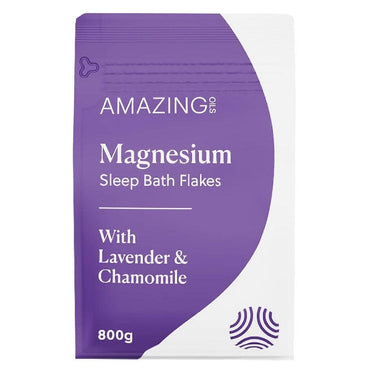 Amazing Oils Magnesium Sleep Bath Flakes with Lavender and Chamomile 800g